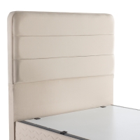 Κρεβάτι ημίδιπλο Linteda pakoworld με αποθηκευτικό χώρο κρεμ βελούδο 120x200εκ