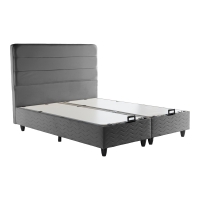 Κρεβάτι διπλό Linteda pakoworld με αποθηκευτικό χώρο ανθρακί βελούδο 160x200εκ