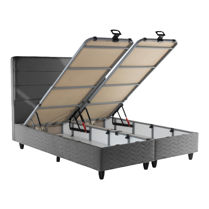 Κρεβάτι διπλό Linteda pakoworld με αποθηκευτικό χώρο ανθρακί βελούδο 160x200εκ