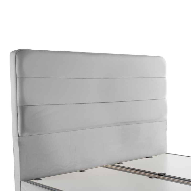 Κρεβάτι διπλό Linteda pakoworld με αποθηκευτικό χώρο γκρι βελούδο 160x200εκ