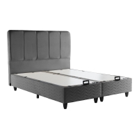Κρεβάτι διπλό Lunda pakoworld με αποθηκευτικό χώρο ανθρακί βελούδο 160x200εκ