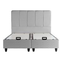 Κρεβάτι διπλό Lunda pakoworld με αποθηκευτικό χώρο γκρι βελούδο 160x200εκ