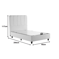 Κρεβάτι μονό Lunda pakoworld με αποθηκευτικό χώρο ανθρακί βελούδο 90x200εκ Κρεβάτι μονό Lunda pakoworld με αποθηκευτικό χώρο ανθρακί βελούδο 90x200εκ