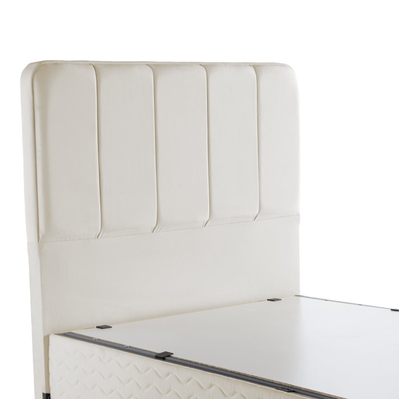 Κρεβάτι μονό Lunda pakoworld με αποθηκευτικό χώρο κρεμ βελούδο 90x200εκ