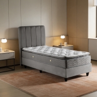 Κρεβάτι μονό Lunda pakoworld ανθρακί βελούδο 90x200εκ Κρεβάτι μονό Lunda pakoworld ανθρακί βελούδο 90x200εκ