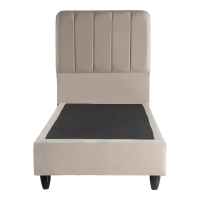 Κρεβάτι μονό Lunda pakoworld κρεμ βελούδο 90x200εκ Κρεβάτι μονό Lunda pakoworld κρεμ βελούδο 90x200εκ