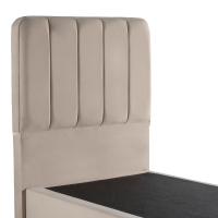 Κρεβάτι μονό Lunda pakoworld κρεμ βελούδο 90x200εκ Κρεβάτι μονό Lunda pakoworld κρεμ βελούδο 90x200εκ