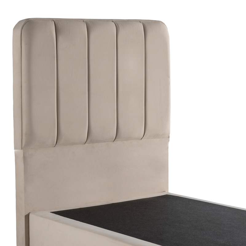 Κρεβάτι μονό Lunda pakoworld κρεμ βελούδο 90x200εκ Κρεβάτι μονό Lunda pakoworld κρεμ βελούδο 90x200εκ