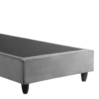 Κρεβάτι μονό Linteda pakoworld ανθρακί βελούδο 90x200εκ