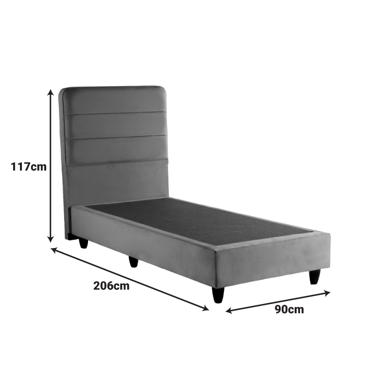 Κρεβάτι μονό Linteda pakoworld κρεμ βελούδο 90x200εκ Κρεβάτι μονό Linteda pakoworld κρεμ βελούδο 90x200εκ