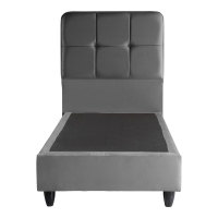 Κρεβάτι μονό Punto pakoworld ανθρακί βελούδο 90x200εκ