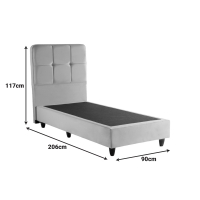 Κρεβάτι μονό Punto pakoworld κρεμ βελούδο 90x200εκ