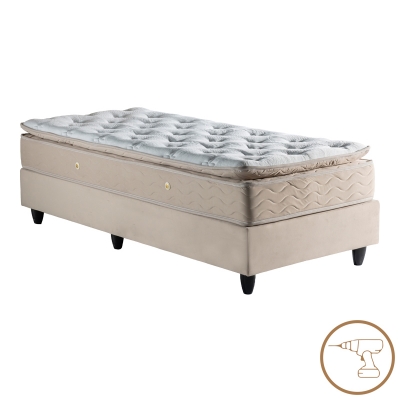 Κρεβάτι μονό Υπόστρωμα Pakda pakoworld κρεμ βελούδο 90x200εκ Κρεβάτι μονό Υπόστρωμα Pakda pakoworld κρεμ βελούδο 90x200εκ