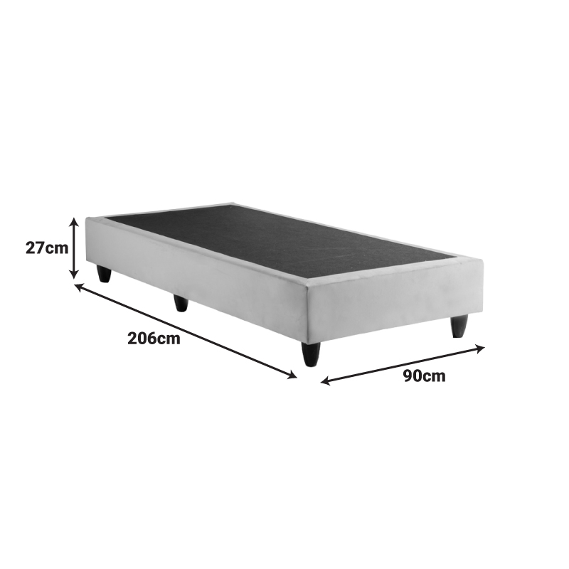 Κρεβάτι μονό Υπόστρωμα Pakda pakoworld κρεμ βελούδο 90x200εκ