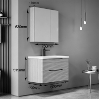 Πάγκος με νιπτήρα και καθρέπτη Tzouena pakoworld oak