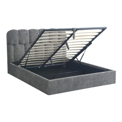 Κρεβάτι διπλό Sectra pakoworld γκρι μπουκλέ ύφασμα 160x200εκ