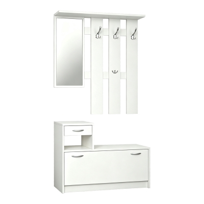 Έπιπλο εισόδου Jentia pakoworld με καθρέπτη λευκό MDF 100x24x186εκ