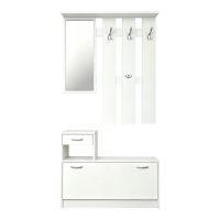 Έπιπλο εισόδου Jentia pakoworld με καθρέπτη λευκό MDF 100x24x186εκ