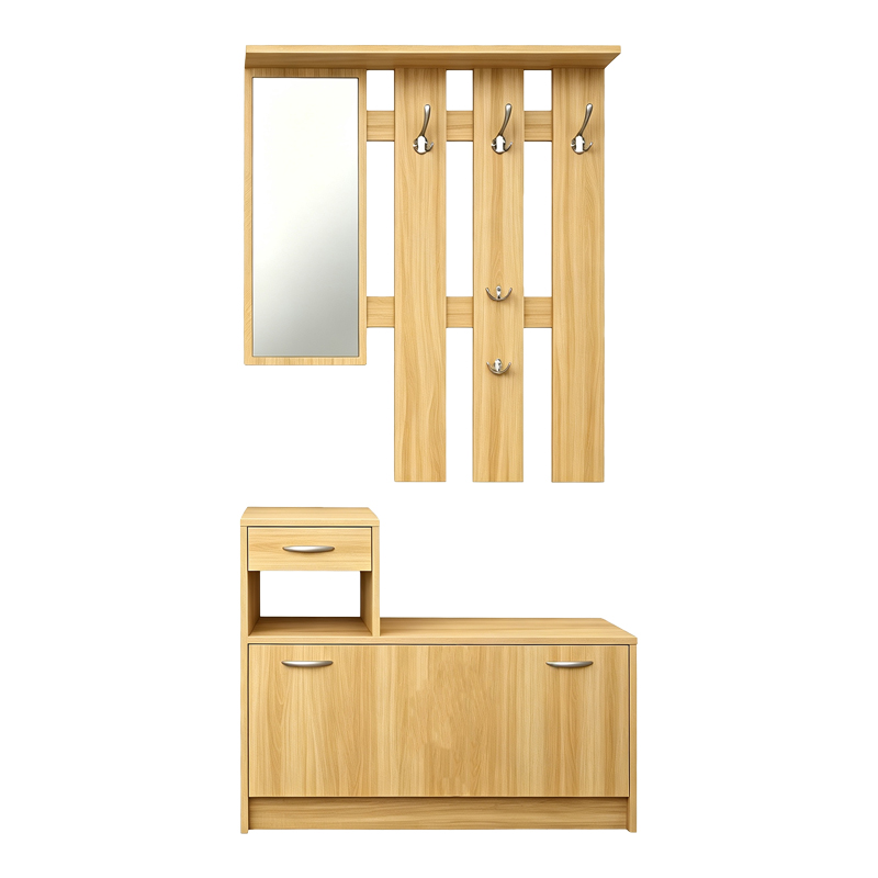 Έπιπλο εισόδου Jentia pakoworld με καθρέπτη sonoma MDF 100x24x186εκ Έπιπλο εισόδου Jentia pakoworld με καθρέπτη sonoma MDF 100x24x186εκ