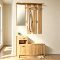 Έπιπλο εισόδου Jentia pakoworld με καθρέπτη sonoma MDF 100x24x186εκ Έπιπλο εισόδου Jentia pakoworld με καθρέπτη sonoma MDF 100x24x186εκ