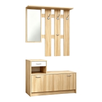 Έπιπλο εισόδου Jentia pakoworld με καθρέπτη sonoma με λευκό MDF 100x24x186εκ Έπιπλο εισόδου Jentia pakoworld με καθρέπτη sonoma με λευκό MDF 100x24x186εκ