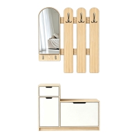 Έπιπλο εισόδου Kenty pakoworld  με καθρέπτη sonoma με λευκό MDF 100x28x110εκ