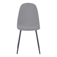 Καρέκλα Bella pakoworld ανθρακί βελούδο με μαύρο μεταλλικό πόδι 44x55x85εκ