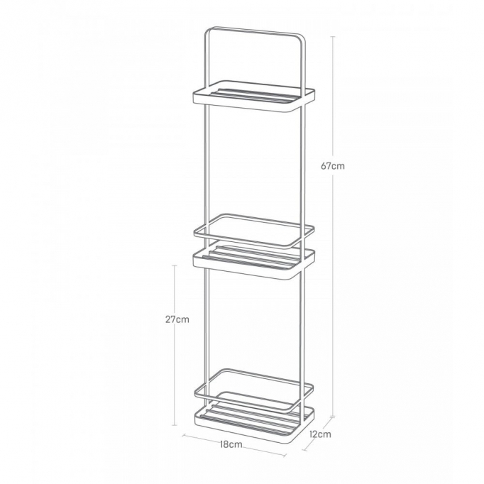 Yamazaki Βάση Αποθήκευσης Τριών Επιπέδων Λευκό 18x12x67εκ