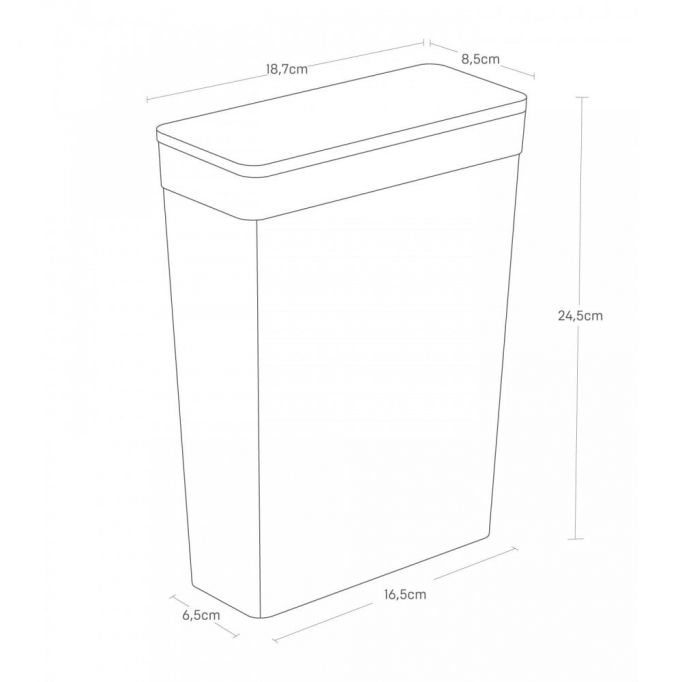 Δοχείο Αποθήκευσης Τροφίμων Yamazaki Λευκό 18,7x8,5x24,5cm