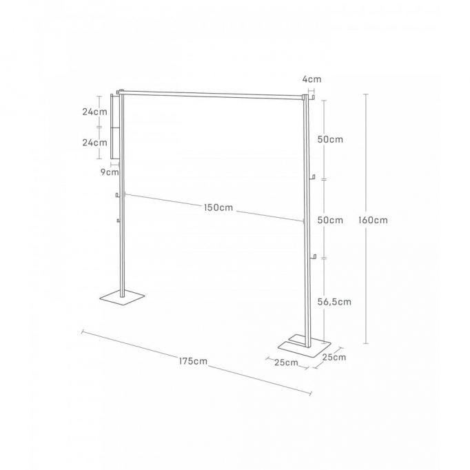 Αναδιπλούμενη Απλώστρα-Κρεμάστρα 25x175x160 Yamazaki Λευκό