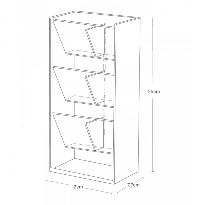 Yamazaki - Θήκη Οργάνωσης Μακιγιάζ  3 Θέσεων 7,7x12x25cm Λευκό