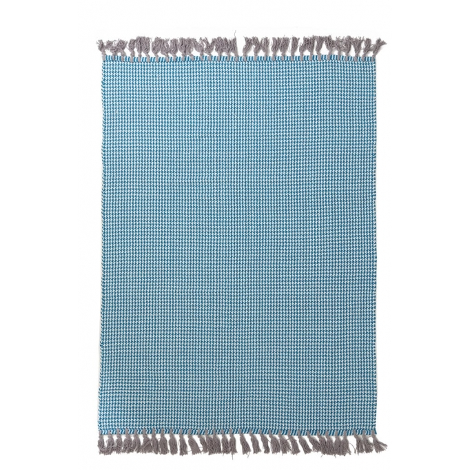 Χαλί Urban Cotton Kilim Houndstooth Caribbean Sea Royal Carpet - 130 x 190 cm