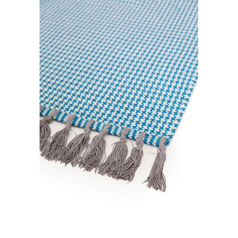 Χαλί Urban Cotton Kilim Houndstooth Caribbean Sea Royal Carpet - 130 x 190 cm