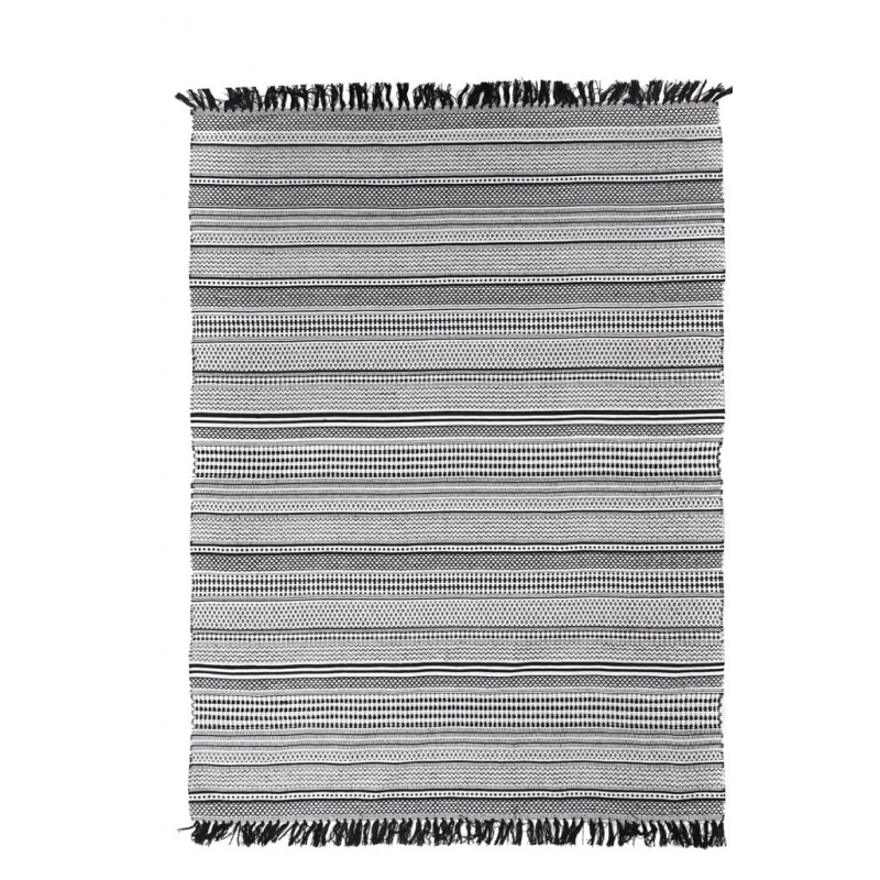 Χαλί Urban Cotton Kilim Samaira Black White Royal Carpet - 130 x 190 cm