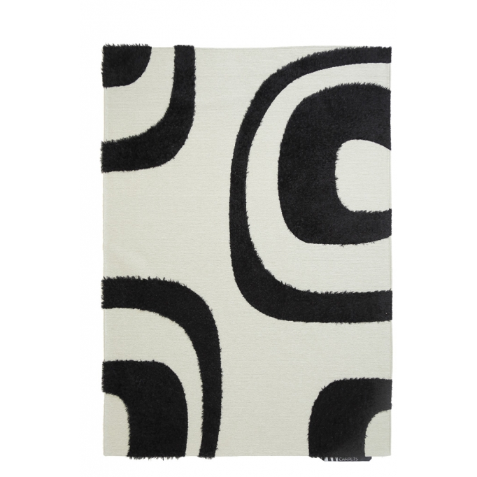 Χαλί Toscana Shaggy SHIRA BLACK WHITE Royal Carpet - 140 x 200 cm