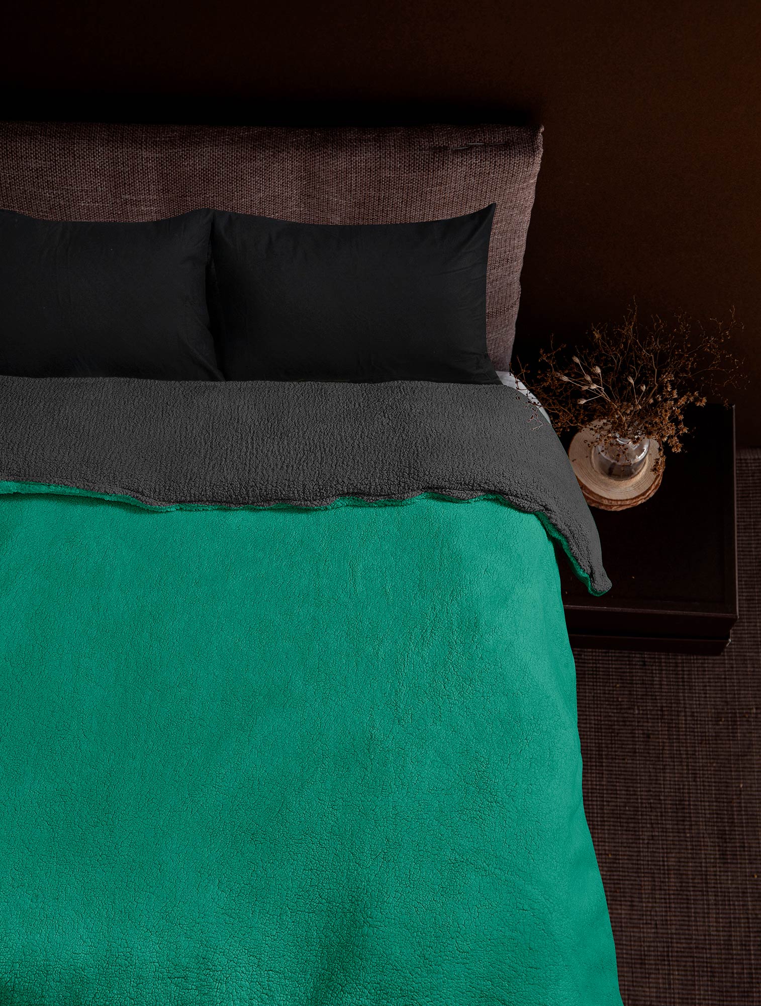 Κουβέρτα SPOSH GREEN ANTHRACITE MADI Κουβέρτα μονή: 160 x 220 εκ.