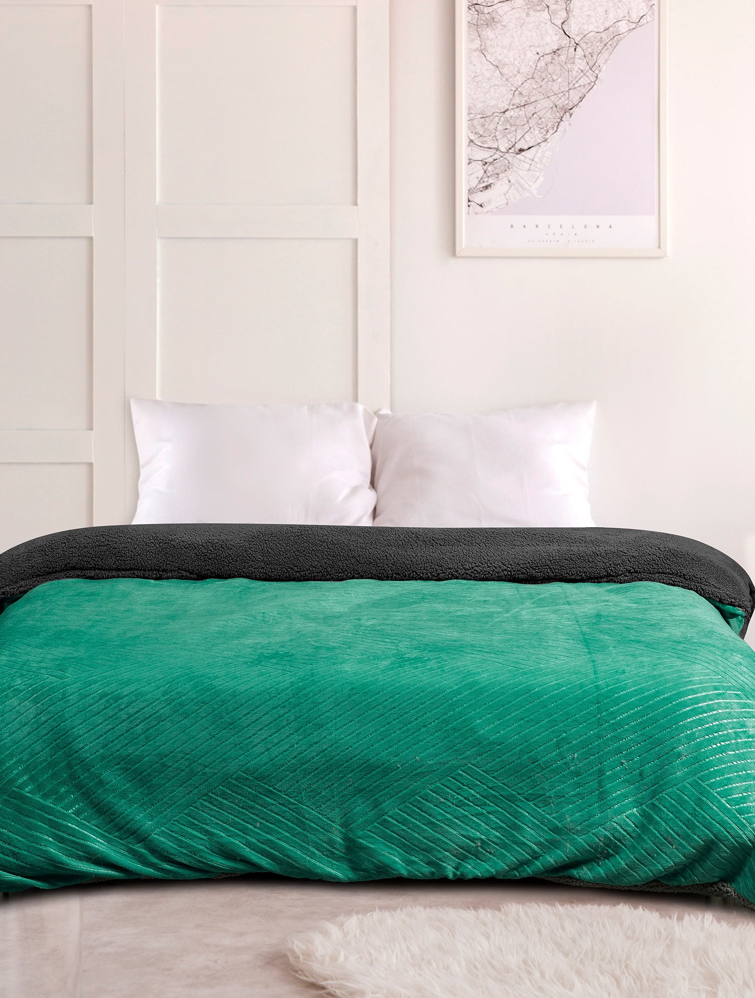 Κουβέρτα SKIFT GREEN ANTHRACITE MADI Κουβέρτα ημίδιπλη: 180 x 240 εκ.