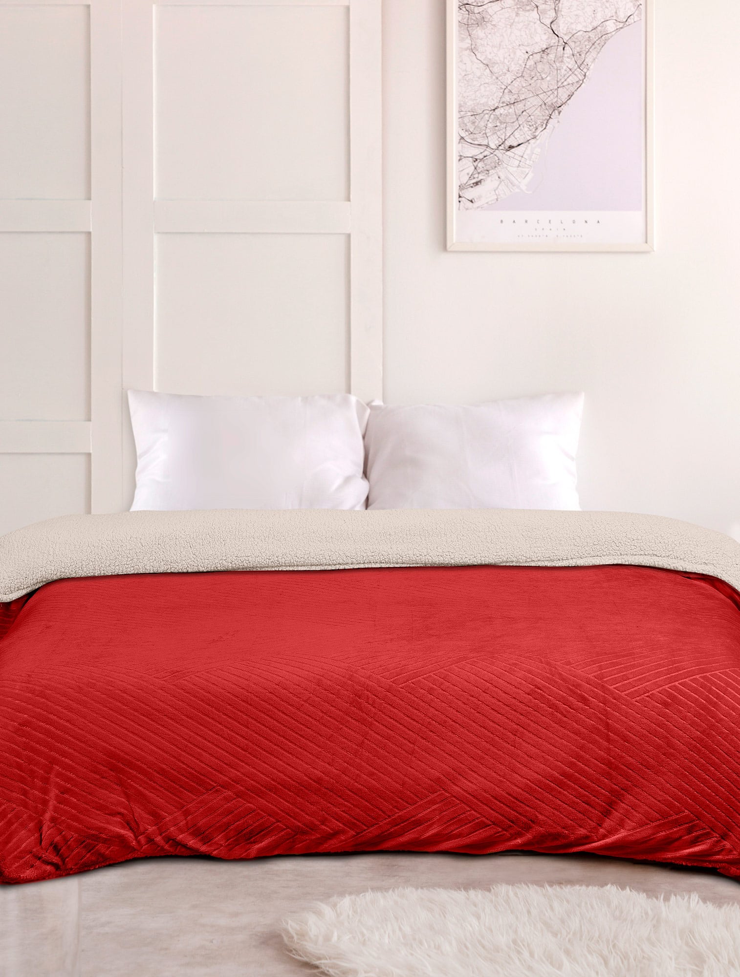 Κουβέρτα SKIFT RED BEIGE MADI Κουβέρτα υπέρδιπλη: 220 x 240 εκ.